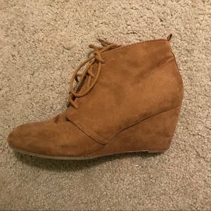 Suede wedge ankle boots